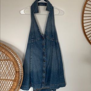Free people jean halter dress
